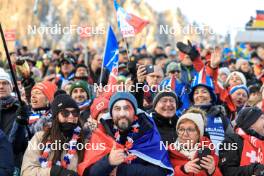 10.01.2024, Ruhpolding, Germany (GER): Event Feature: French fans on the grandstand - IBU World Cup Biathlon, relay women, Ruhpolding (GER). www.nordicfocus.com. © Manzoni/NordicFocus. Every downloaded picture is fee-liable.