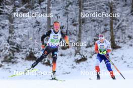 10.01.2024, Ruhpolding, Germany (GER): Sophia Schneider (GER), Lucie Charvatova (CZE), (l-r) - IBU World Cup Biathlon, relay women, Ruhpolding (GER). www.nordicfocus.com. © Manzoni/NordicFocus. Every downloaded picture is fee-liable.