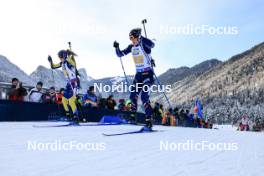 10.01.2024, Ruhpolding, Germany (GER): Mona Brorsson (SWE), Sophie Chauveau (FRA), (l-r) - IBU World Cup Biathlon, relay women, Ruhpolding (GER). www.nordicfocus.com. © Manzoni/NordicFocus. Every downloaded picture is fee-liable.