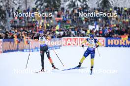 10.01.2024, Ruhpolding, Germany (GER): Franziska Preuss (GER), Mona Brorsson (SWE), (l-r) - IBU World Cup Biathlon, relay women, Ruhpolding (GER). www.nordicfocus.com. © Manzoni/NordicFocus. Every downloaded picture is fee-liable.