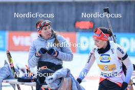 10.01.2024, Ruhpolding, Germany (GER): Lena Haecki Gross (SUI), Aita Gasparin (SUI), (l-r) - IBU World Cup Biathlon, relay women, Ruhpolding (GER). www.nordicfocus.com. © Manzoni/NordicFocus. Every downloaded picture is fee-liable.