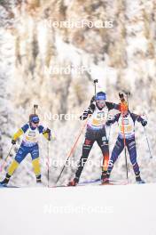 10.01.2024, Ruhpolding, Germany (GER): Franziska Preuss (GER), Mona Brorsson (SWE), Sophie Chauveau (FRA), (l-r) - IBU World Cup Biathlon, relay women, Ruhpolding (GER). www.nordicfocus.com. © Thibaut/NordicFocus. Every downloaded picture is fee-liable.