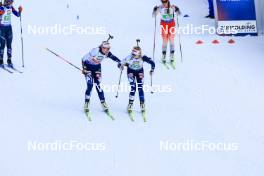 10.01.2024, Ruhpolding, Germany (GER): Suvi Minkkinen (FIN), Venla Lehtonen (FIN), (l-r) - IBU World Cup Biathlon, relay women, Ruhpolding (GER). www.nordicfocus.com. © Manzoni/NordicFocus. Every downloaded picture is fee-liable.