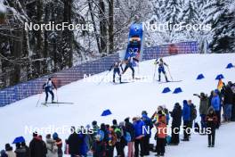 10.01.2024, Ruhpolding, Germany (GER): Rebecca Passler (ITA), Sophie Chauveau (FRA), Franziska Preuss (GER), Mona Brorsson (SWE), (l-r) - IBU World Cup Biathlon, relay women, Ruhpolding (GER). www.nordicfocus.com. © Manzoni/NordicFocus. Every downloaded picture is fee-liable.