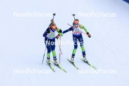 10.01.2024, Ruhpolding, Germany (GER): Polona Klemencic (SLO), Lena Repinc (SLO), (l-r) - IBU World Cup Biathlon, relay women, Ruhpolding (GER). www.nordicfocus.com. © Manzoni/NordicFocus. Every downloaded picture is fee-liable.