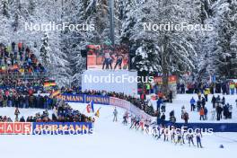 10.01.2024, Ruhpolding, Germany (GER): Iryna Petrenko (UKR), Elisa Gasparin (SUI), Janina Hettich-Walz (GER), Deedra Irwin (USA), (l-r) - IBU World Cup Biathlon, relay women, Ruhpolding (GER). www.nordicfocus.com. © Manzoni/NordicFocus. Every downloaded picture is fee-liable.