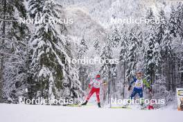 10.01.2024, Ruhpolding, Germany (GER): Daria Gembicka (POL), Ziva Klemencic (SLO), (l-r) - IBU World Cup Biathlon, relay women, Ruhpolding (GER). www.nordicfocus.com. © Thibaut/NordicFocus. Every downloaded picture is fee-liable.