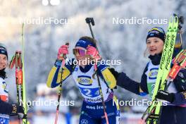 10.01.2024, Ruhpolding, Germany (GER): Elvira Oeberg (SWE), Linn Persson (SWE), (l-r) - IBU World Cup Biathlon, relay women, Ruhpolding (GER). www.nordicfocus.com. © Manzoni/NordicFocus. Every downloaded picture is fee-liable.