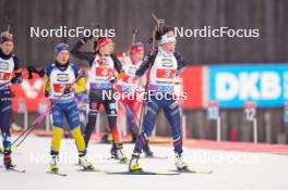 10.01.2024, Ruhpolding, Germany (GER): Marit Ishol Skogan (NOR), Anna Magnusson (SWE), Lou Jeanmonnot (FRA), (l-r) - IBU World Cup Biathlon, relay women, Ruhpolding (GER). www.nordicfocus.com. © Thibaut/NordicFocus. Every downloaded picture is fee-liable.