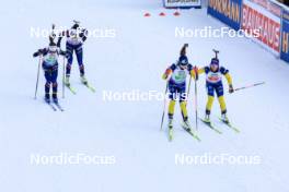 10.01.2024, Ruhpolding, Germany (GER): Lou Jeanmonnot (FRA), Jeanne Richard (FRA), Linn Persson (SWE), Anna Magnusson (SWE), (l-r) - IBU World Cup Biathlon, relay women, Ruhpolding (GER). www.nordicfocus.com. © Manzoni/NordicFocus. Every downloaded picture is fee-liable.