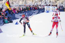 10.01.2024, Ruhpolding, Germany (GER): Janina Hettich-Walz (GER), Emma Lunder (CAN), (l-r) - IBU World Cup Biathlon, relay women, Ruhpolding (GER). www.nordicfocus.com. © Manzoni/NordicFocus. Every downloaded picture is fee-liable.