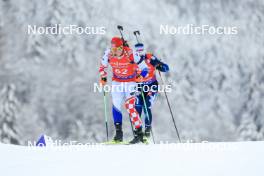 13.01.2024, Ruhpolding, Germany (GER): Matija Legovic (CRO) - IBU World Cup Biathlon, sprint men, Ruhpolding (GER). www.nordicfocus.com. © Manzoni/NordicFocus. Every downloaded picture is fee-liable.