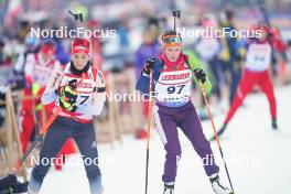 12.01.2024, Ruhpolding, Germany (GER): Aita Gasparin (SUI), Ziva Klemencic (SLO), (l-r) - IBU World Cup Biathlon, sprint women, Ruhpolding (GER). www.nordicfocus.com. © Thibaut/NordicFocus. Every downloaded picture is fee-liable.