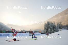 12.01.2024, Ruhpolding, Germany (GER): Amy Baserga (SUI), Janina Hettich-Walz (GER), (l-r) - IBU World Cup Biathlon, sprint women, Ruhpolding (GER). www.nordicfocus.com. © Thibaut/NordicFocus. Every downloaded picture is fee-liable.