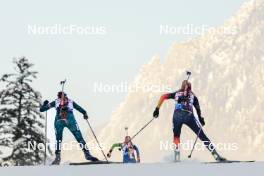 12.01.2024, Ruhpolding, Germany (GER): Judita Traubaite (LTU), Julia Tannheimer (GER), (l-r) - IBU World Cup Biathlon, sprint women, Ruhpolding (GER). www.nordicfocus.com. © Manzoni/NordicFocus. Every downloaded picture is fee-liable.