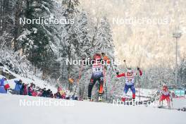 12.01.2024, Ruhpolding, Germany (GER): Janina Hettich-Walz (GER), Tereza Vobornikova (CZE), (l-r) - IBU World Cup Biathlon, sprint women, Ruhpolding (GER). www.nordicfocus.com. © Thibaut/NordicFocus. Every downloaded picture is fee-liable.