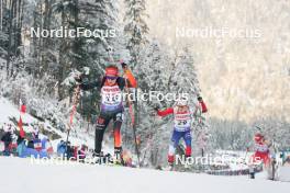 12.01.2024, Ruhpolding, Germany (GER): Janina Hettich-Walz (GER), Tereza Vobornikova (CZE), (l-r) - IBU World Cup Biathlon, sprint women, Ruhpolding (GER). www.nordicfocus.com. © Thibaut/NordicFocus. Every downloaded picture is fee-liable.