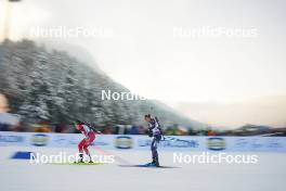 12.01.2024, Ruhpolding, Germany (GER): Anna Juppe (AUT), Sophie Chauveau (FRA), (l-r) - IBU World Cup Biathlon, sprint women, Ruhpolding (GER). www.nordicfocus.com. © Thibaut/NordicFocus. Every downloaded picture is fee-liable.