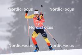 18.01.2024, Antholz, Italy (ITA): Thierry Langer (BEL) - IBU World Cup Biathlon, short individual men, Antholz (ITA). www.nordicfocus.com. © Manzoni/NordicFocus. Every downloaded picture is fee-liable.