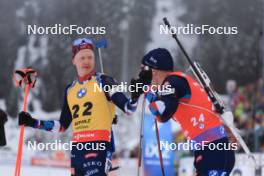 18.01.2024, Antholz, Italy (ITA): Johannes Thingnes Boe (NOR), Tarjei Boe (NOR), (l-r) - IBU World Cup Biathlon, short individual men, Antholz (ITA). www.nordicfocus.com. © Manzoni/NordicFocus. Every downloaded picture is fee-liable.