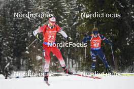 18.01.2024, Antholz, Italy (ITA): Trevor Kiers (CAN), Elia Zeni (ITA), (l-r) - IBU World Cup Biathlon, short individual men, Antholz (ITA). www.nordicfocus.com. © Thibaut/NordicFocus. Every downloaded picture is fee-liable.