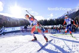19.01.2024, Antholz, Italy (ITA): Emma Lunder (CAN), Jessica Jislova (CZE), (l-r) - IBU World Cup Biathlon, short individual women, Antholz (ITA). www.nordicfocus.com. © Manzoni/NordicFocus. Every downloaded picture is fee-liable.