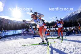 19.01.2024, Antholz, Italy (ITA): Lena Haecki-Gross (SUI), Lisa Theresa Hauser (AUT), (l-r) - IBU World Cup Biathlon, short individual women, Antholz (ITA). www.nordicfocus.com. © Manzoni/NordicFocus. Every downloaded picture is fee-liable.
