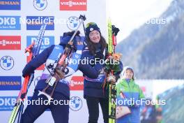 19.01.2024, Antholz, Italy (ITA): Julia Simon (FRA), Lou Jeanmonnot (FRA), (l-r) - IBU World Cup Biathlon, short individual women, Antholz (ITA). www.nordicfocus.com. © Thibaut/NordicFocus. Every downloaded picture is fee-liable.