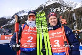 21.01.2024, Antholz, Italy (ITA): Tarjei Boe (NOR), Johannes Dale-Skjevdal (NOR), (l-r) - IBU World Cup Biathlon, mass men, Antholz (ITA). www.nordicfocus.com. © Manzoni/NordicFocus. Every downloaded picture is fee-liable.