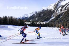 21.01.2024, Antholz, Italy (ITA): Fabien Claude (FRA), Jesper Nelin (SWE), (l-r) - IBU World Cup Biathlon, mass men, Antholz (ITA). www.nordicfocus.com. © Manzoni/NordicFocus. Every downloaded picture is fee-liable.