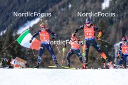 21.01.2024, Antholz, Italy (ITA): Johannes Dale-Skjevdal (NOR), Johannes Kuehn (GER), Justus Strelow (GER), (l-r) - IBU World Cup Biathlon, mass men, Antholz (ITA). www.nordicfocus.com. © Manzoni/NordicFocus. Every downloaded picture is fee-liable.