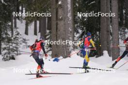21.01.2024, Antholz, Italy (ITA): Justus Strelow (GER), Martin Ponsiluoma (SWE), (l-r) - IBU World Cup Biathlon, mass men, Antholz (ITA). www.nordicfocus.com. © Thibaut/NordicFocus. Every downloaded picture is fee-liable.