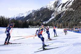 21.01.2024, Antholz, Italy (ITA): Tommaso Giacomel (ITA), Johannes Thingnes Boe (NOR), Emilien Jacquelin (FRA), (l-r) - IBU World Cup Biathlon, mass men, Antholz (ITA). www.nordicfocus.com. © Manzoni/NordicFocus. Every downloaded picture is fee-liable.