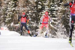 21.01.2024, Antholz, Italy (ITA): Danilo Riethmueller (GER), Sebastian Stalder (SUI), (l-r) - IBU World Cup Biathlon, mass men, Antholz (ITA). www.nordicfocus.com. © Thibaut/NordicFocus. Every downloaded picture is fee-liable.