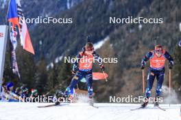 21.01.2024, Antholz, Italy (ITA): Vebjoern Soerum (NOR), Endre Stroemsheim (NOR), (l-r) - IBU World Cup Biathlon, mass men, Antholz (ITA). www.nordicfocus.com. © Manzoni/NordicFocus. Every downloaded picture is fee-liable.