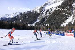 21.01.2024, Antholz, Italy (ITA): Sebastian Stalder (SUI), Eric Perrot (FRA), Endre Stroemsheim (NOR), (l-r) - IBU World Cup Biathlon, mass men, Antholz (ITA). www.nordicfocus.com. © Manzoni/NordicFocus. Every downloaded picture is fee-liable.