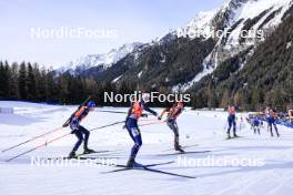 21.01.2024, Antholz, Italy (ITA): Simon Eder (AUT), Eric Perrot (FRA), Roman Rees (GER), (l-r) - IBU World Cup Biathlon, mass men, Antholz (ITA). www.nordicfocus.com. © Manzoni/NordicFocus. Every downloaded picture is fee-liable.