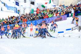21.01.2024, Antholz, Italy (ITA): Johannes Thingnes Boe (NOR), Vetle Sjaastad Christiansen (NOR), (l-r) - IBU World Cup Biathlon, mass men, Antholz (ITA). www.nordicfocus.com. © Manzoni/NordicFocus. Every downloaded picture is fee-liable.