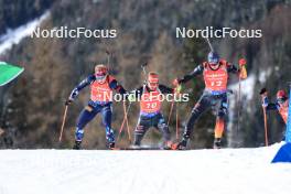 21.01.2024, Antholz, Italy (ITA): Johannes Dale-Skjevdal (NOR), Johannes Kuehn (GER), Justus Strelow (GER), (l-r) - IBU World Cup Biathlon, mass men, Antholz (ITA). www.nordicfocus.com. © Manzoni/NordicFocus. Every downloaded picture is fee-liable.