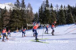 21.01.2024, Antholz, Italy (ITA): Justus Strelow (GER), Emilien Jacquelin (FRA), Tarjei Boe (NOR), Quentin Fillon Maillet (FRA), Benedikt Doll (GER) - IBU World Cup Biathlon, mass men, Antholz (ITA). www.nordicfocus.com. © Manzoni/NordicFocus. Every downloaded picture is fee-liable.