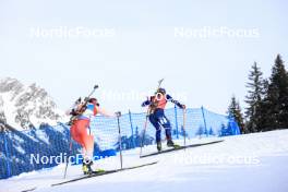 21.01.2024, Antholz, Italy (ITA): Lena Haecki-Gross (SUI), Justine Braisaz-Bouchet (FRA), (l-r) - IBU World Cup Biathlon, mass women, Antholz (ITA). www.nordicfocus.com. © Manzoni/NordicFocus. Every downloaded picture is fee-liable.