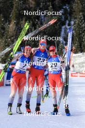 21.01.2024, Antholz, Italy (ITA): Lena Haecki-Gross (SUI), Amy Baserga (SUI), Aita Gasparin (SUI), (l-r) - IBU World Cup Biathlon, mass women, Antholz (ITA). www.nordicfocus.com. © Manzoni/NordicFocus. Every downloaded picture is fee-liable.
