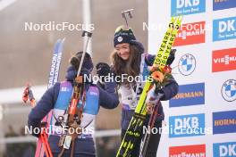 21.01.2024, Antholz, Italy (ITA): Julia Simon (FRA), Lou Jeanmonnot (FRA), (l-r) - IBU World Cup Biathlon, mass women, Antholz (ITA). www.nordicfocus.com. © Thibaut/NordicFocus. Every downloaded picture is fee-liable.