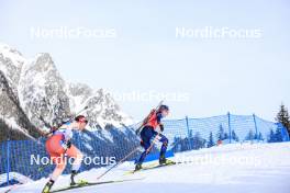 21.01.2024, Antholz, Italy (ITA): Lena Haecki-Gross (SUI), Justine Braisaz-Bouchet (FRA), (l-r) - IBU World Cup Biathlon, mass women, Antholz (ITA). www.nordicfocus.com. © Manzoni/NordicFocus. Every downloaded picture is fee-liable.