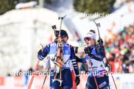 21.01.2024, Antholz, Italy (ITA): Julia Simon (FRA), Lena Haecki-Gross (SUI), Lou Jeanmonnot (FRA), (l-r) - IBU World Cup Biathlon, mass women, Antholz (ITA). www.nordicfocus.com. © Manzoni/NordicFocus. Every downloaded picture is fee-liable.