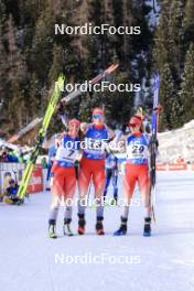 21.01.2024, Antholz, Italy (ITA): Lena Haecki-Gross (SUI), Amy Baserga (SUI), Aita Gasparin (SUI), (l-r) - IBU World Cup Biathlon, mass women, Antholz (ITA). www.nordicfocus.com. © Manzoni/NordicFocus. Every downloaded picture is fee-liable.