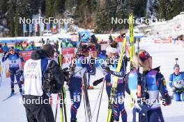 21.01.2024, Antholz, Italy (ITA): Karoline Offigstad Knotten (NOR), Lou Jeanmonnot (FRA), (l-r) - IBU World Cup Biathlon, mass women, Antholz (ITA). www.nordicfocus.com. © Thibaut/NordicFocus. Every downloaded picture is fee-liable.