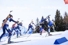 21.01.2024, Antholz, Italy (ITA): Lisa Vittozzi (ITA), Gilonne Guigonnat (FRA), Tuuli Tomingas (EST), (l-r) - IBU World Cup Biathlon, mass women, Antholz (ITA). www.nordicfocus.com. © Manzoni/NordicFocus. Every downloaded picture is fee-liable.