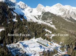 16.01.2024, Antholz, Italy (ITA): Event Feature: Overview over the venue with the stadium, the track - IBU World Cup Biathlon, training, Antholz (ITA). www.nordicfocus.com. © Manzoni/NordicFocus. Every downloaded picture is fee-liable.
