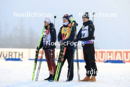 01.03.2024, Oslo, Norway (NOR): Andrejs Rastorgujevs (LAT), Johannes Thingnes Boe (NOR), Eric Perrot (FRA), (l-r) - IBU World Cup Biathlon, individual men, Oslo (NOR). www.nordicfocus.com. © Manzoni/NordicFocus. Every downloaded picture is fee-liable.